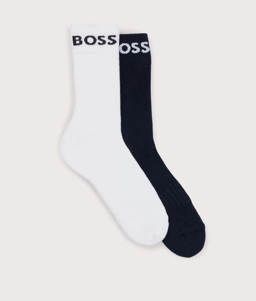 Hugo Boss Mens 2 Pack Of Quarter Length Stretch Sport Socks